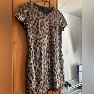 BCBGMaxAzria Black and Gold Sequin Dress